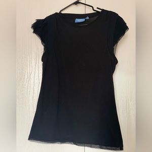 Vera wang black flutter sleeve shirt. Size L